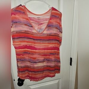 a.n.a Pink Sleeveless Graphic Blouse